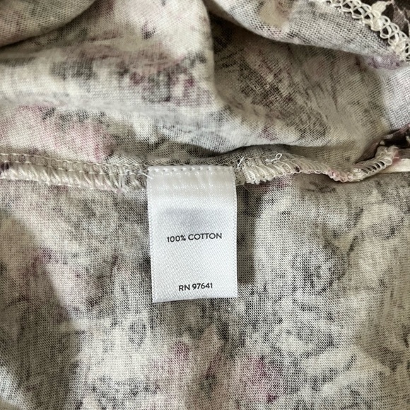 Pure Jill Cotton Floral Print Hi Low Scoop Neck Long Sleeve Top - Picture 6 of 6